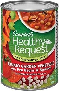 Campbell's Healthy Request Tomato Garden Vegetable with Pea Beans & Spinach, 540ml (24 Count)