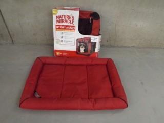 Large Kong Dog Bed and 30" Indoor/Outdoor Port-A-Crate