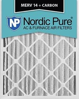 Nordic Pure 16x24x4M14+C-2 MERV 14 Plus Carbon AC Furnace Air Filters, Quantity-2