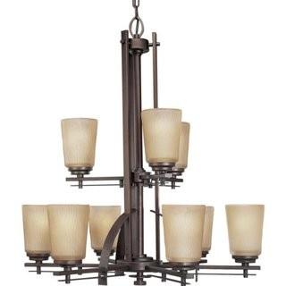 Progress Lighting P4214-88 9 Light Two-Tier Riverside Chandelier, Heirloom