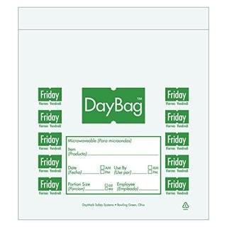 DayMark IT114201 Day of The Week Trilingual Portion Bag, Friday, 8.5" x 8.5", Green (Pack of 2000)