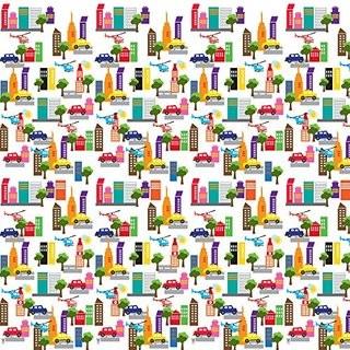 WallCandy Arts French Bull Cityscape Wallpaper, Multi