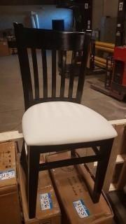 Black Dinig Chair with White Faux Leather seat (Set of 2) 