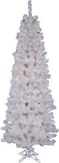 Vickerman White Salem Pencil Pine 5.5' Artificial Christmas Tree with 135 LED Warm White Lights with Stand (VCO1424)