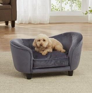 Tucker Murphy Pet Lohmann Ultra Plush Snuggle Dog Sofa with Cushion (TKMP2645_27278474) - Dk Grey 