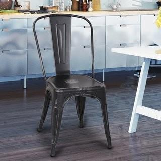 Laurel Foundry Modern Farmhouse Monette Stackable Dining Side Chair (LRFY4689_20118475) - Antique Blk - Set of 2