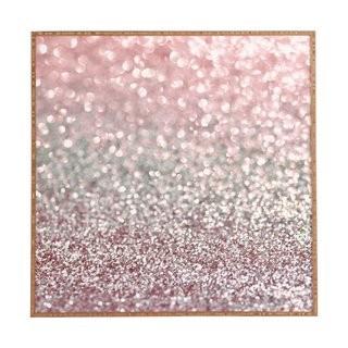 East Urban Home 'Girly Snowfall' Framed Graphic Art in Pink (EASU8004) - 12" x 12" 