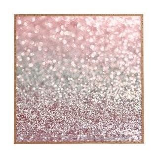 East Urban Home 'Girly Snowfall' Framed Graphic Art in Pink (EASU8004) - 12" x 12"