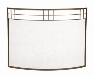 Minuteman International Arts and Crafts Curved Wrought Iron Fireplace Screen (XMM1155)