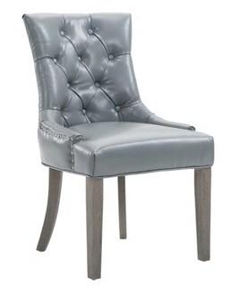 Porthos Home Benjamin Upholstered Nailhead Trim Chair (Set of 2) - Grey 