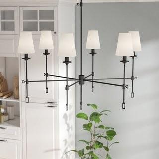 Laurel Foundry Modern Farmhouse Jaune 6-Light Shaded Chandelier - Blk (LRFY7846)