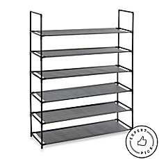 STUDIO 3B(TM) 6-TIER FABRIC SHOE RACK IN BLACK                                                      