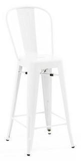 Design Lab White Highback Bar Stool - LS-9100-WHTHB