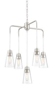 Ivy Bronx Irina 5-Light Shaded Chandelier (IVYB3739) - Stin Platuinum Finish 