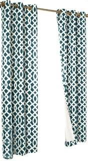 Brayden Studio Aries Geometric Room Darkening Thermal Grommet Curtain Panels - Teal - 52" x 96" (BRSD4496_15867382_15867386)