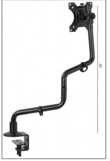 VIVO Black Full Articulating Motion Single Monitor Desk Mount Steel Stand for Screen up to 32" (STAND-V001S)