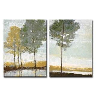 Winston Porter 'Lakeside View I/II 2 Piece Painting Print on Wrapped Canvas Set (WNST1288_28142107)
