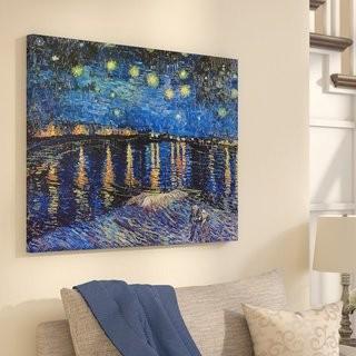 Alcott Hill 'Starry Night Over The Rhone' by Vincent Van Gogh Painting Print on Wrapped Canvas (ALCT2073_15047151)