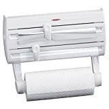 LEIFHEIT WALL MOUNT PAPER TOWEL HOLDER WITH PLASTIC WRAP, FOIL DISPENSER AND SPICE RACK             