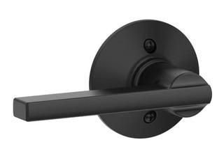 Schlage F Series Latitude Single Dummy Lever with Round Rosette (XSJ2271_22335377) - Matte Blk