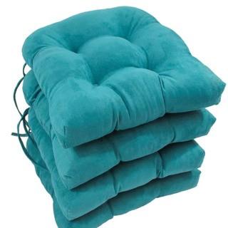 Charlton Home Abbottsmoor Dining Chair Cushion (CHLH2866_16006231) - 4 pcs - Aqua Blue