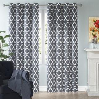 Andover Mills Kuhlmann Lattice Geometric Blackout Thermal Grommet Curtain Panels (ANDV2051_24098909_24098906) - 2 pcs - 52" x 84" - Yellow