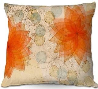 DiaNoche Designs Paper Mosaic Studio Spacey Flowers Throw Pillow (DNOC2394_19461311)