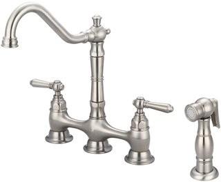 Pioneer Double Handle Kitchen Faucet with Side Spray (PONE1014_15953790)