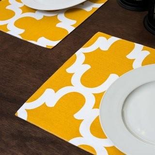 Zipcode Design Eleanore Placemat (ZPCD5863_25228973) - Yellow - 2 sets of 4