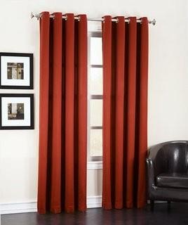 Sun Zero Groton Solid Room Darkening Grommet Single Curtain Panel (SUNZ1268_21685449_21685467) - 54" x 95" - Brick