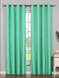 Lot 4 - Lumiere - FoamBack Blackout panel - 8 Grommets - 54" x 84" Turquoise - YMC004914