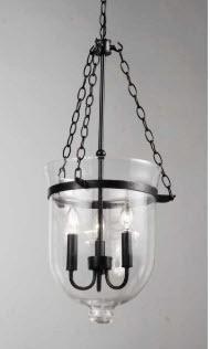 JOJO Springs KPH-4P Antique Copper Finish Glass Lantern Chandelier
