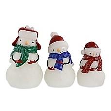 LOFT LIVING 3-PIECE LED WAX SNOWMAN                                                                 