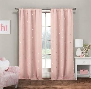 Harriet Bee Watertown Metallic Printed Clover Room Darkening Thermal Rod Pocket Panel Pair - Pink / Silver (HRBE2071_25803969)