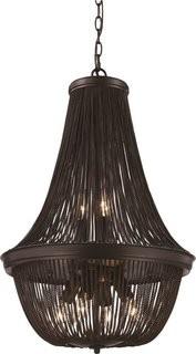 TransGlobe Lighting 7 - Light Empire Chandelier - Aged Walnut Finish(TGL4702)