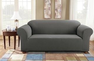 Sure Fit Simple Stretch Subway Sofa Box Cushion Slipcover (SUR2744_16446081) - 2 pcs - Cream