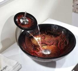 Kraus 16-1/2" Lava Glass Vessel Bathroom Sink