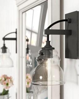 Laurel Foundry Modern Farmhouse Arla 1-Light Armed Sconce (LRFY1205) - Bronze