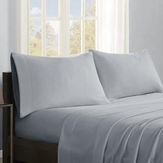 Charlton Home Butlerville Micro Fleece Faux Flannel Sheet Set (CHLH8167_19872055_19872056) - Twin - Grey