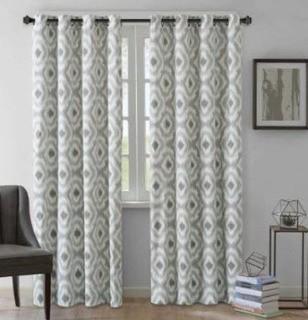 INK+IVY Ankara Ikat Semi-Sheer Grommet Single Curtain Panel (INKY1519_18129213_18212685) - 50" x 108"