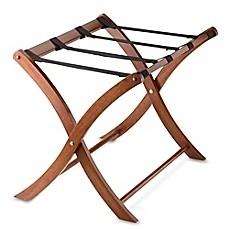 SOLID WOOD LUGGAGE RACK IN WALNUT                                                                   