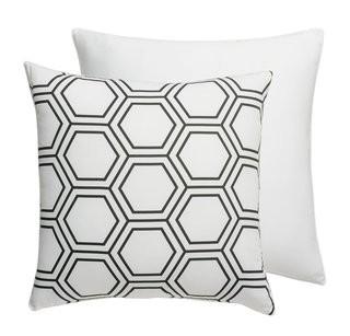 Jill Rosenwald Home Hexagon Square Sham - Beige/White (JRHO1150_18737746)