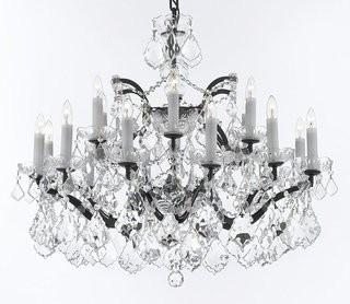 Astoria Grand Alvan Iron 18-Light Crystal Chandelier (ARGD5690) - Blk