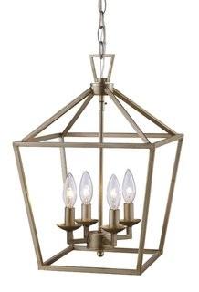 Laurel Foundry Modern Farmhouse Carmen 4-Light Foyer Pendant (LRFY3247_19400480) - Antique Silver Leaf