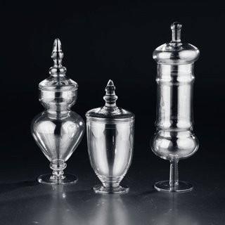 Diamond Star Glass 3 Piece Apothecary Jar Set (DMSG1924_18443121)