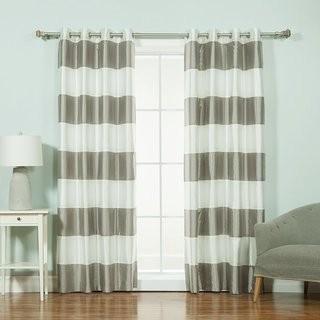 Willa Arlo Interiors Camden Striped Blackout Thermal Tap Top Curtain Panel (WRLO6221_22797574) - 52" x 84" - Grey / Wht