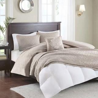 Alcott Hill Hudson 4 Piece 2-in-1 Duvet Set (ALCT8439-1919249019192493) - Queen - Taupe
