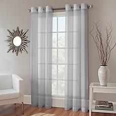 CRUSHED VOILE 84-INCH GROMMET TOP SHEER WINDOW CURTAIN PANEL IN PEARL BLUE