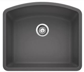 Blanco Diamond 24" x 20.81" Single Bowl Undermount Kitchen Sink (BLC1242_4280797) - Metallic Grey