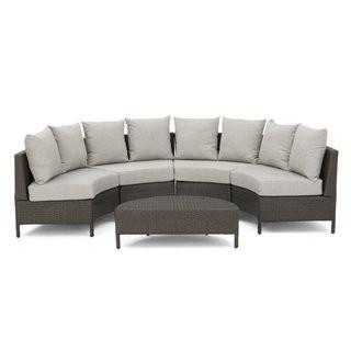 Mercury Row Dowd Low Profile 5 Piece Rattan Sectional Set with Cushions (MCRW4302_28208409_28208408) - CHAIRS ONLY !!!!